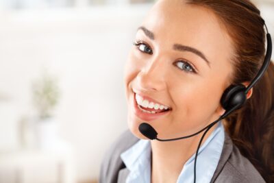 Customer Service Rep Smiling