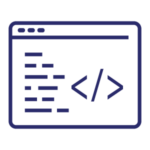 An icon of a web design coding page.