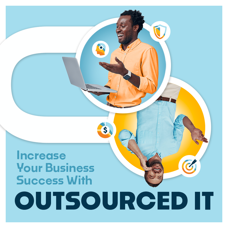 The image reflects the concept of outsourced IT services and the benefits of a skilled team supporting businesses.