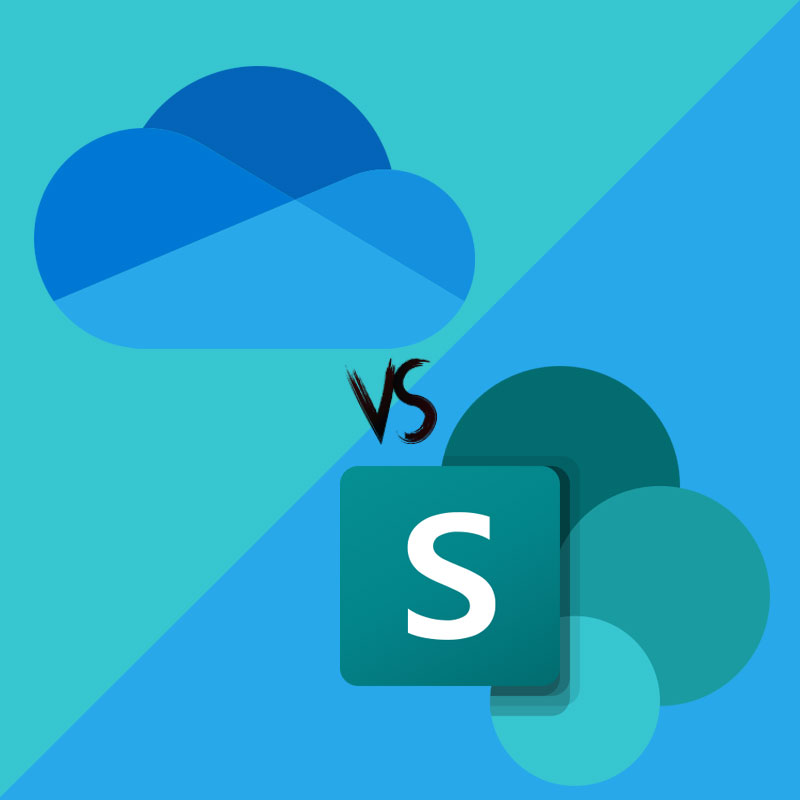 An image showing OneDrive vs. SharePoint