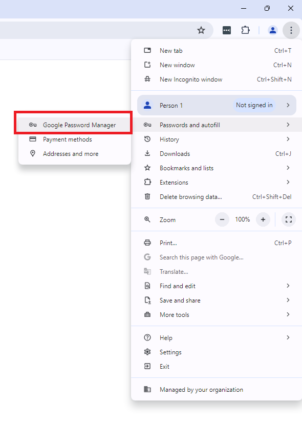 Google Homepage with ellipses hovered, with