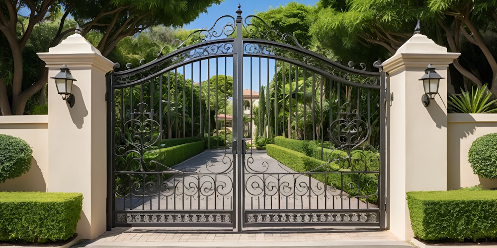 An image of the entrance to a private, gated community.