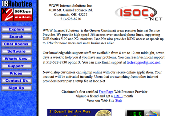 ISOCNET Website 1998