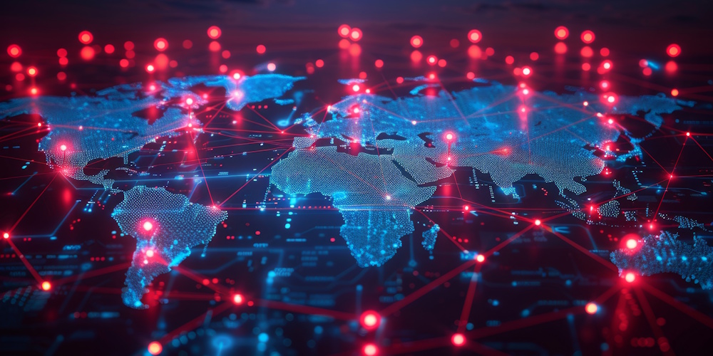 DiDPic2_1340984807 A holographic image of the world map showing highlights of the threat landscape across the world.