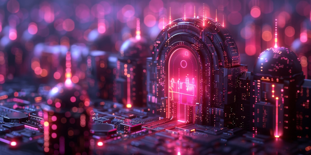 DiDPic3_799988323 An image of a holographic landscape portraying digital buildings.